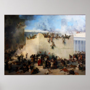 Förstörelse av det judiska tempelet i Jerusalem Poster