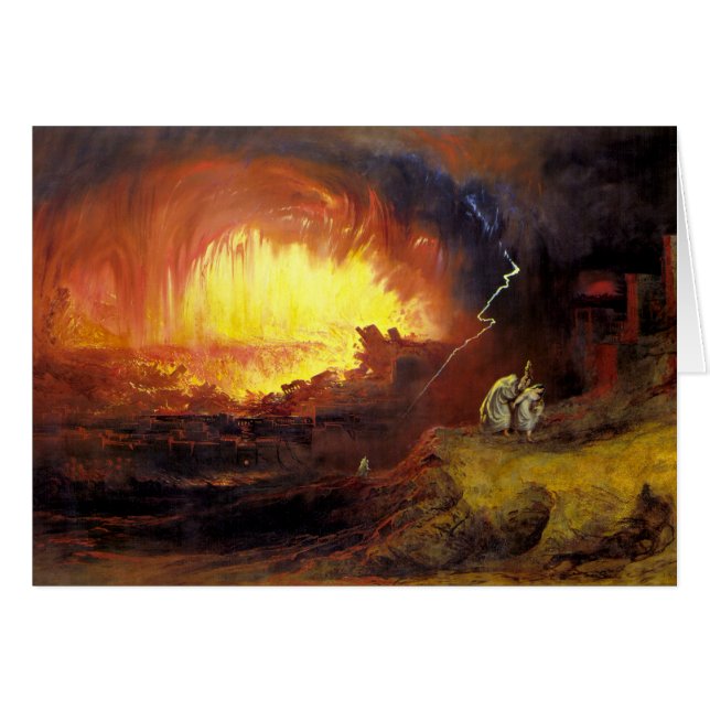 Förstörelse av Sodom och Gommorah Hälsningskort (Framsidan Horizontal)