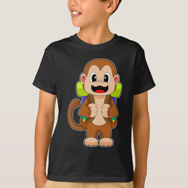 Förstoring av monkey Hiker-ryggsäck T Shirt (Framsida)