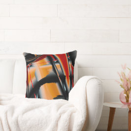 Förstoring av svartbeskurna digitala färger i oran kudde