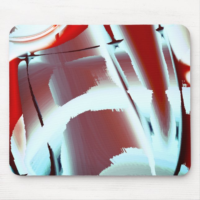 Förstoring av vit till röd beskuren digital färg musmatta (Framsidan)