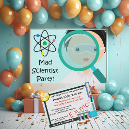 Förstoring Glass Boy Scientist Birthday-inbjudan Inbjudningar