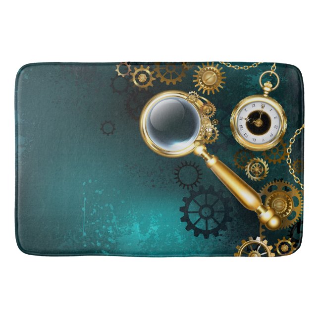 Förstoring i Steampunk Stil Badrumsmatta (Framsidan)