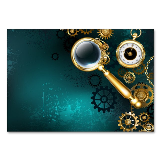Förstoring i Steampunk Stil Bordsnummer (Framsidan)