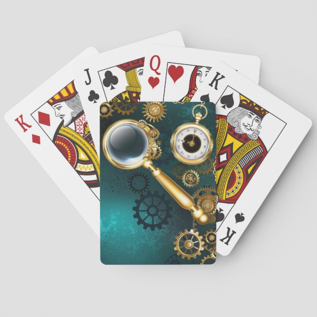 Förstoring i Steampunk Stil Casinokort (Baksidan)