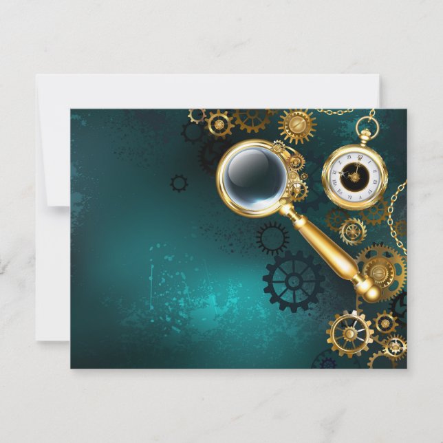 Förstoring i Steampunk Stil Kort (Framsida)