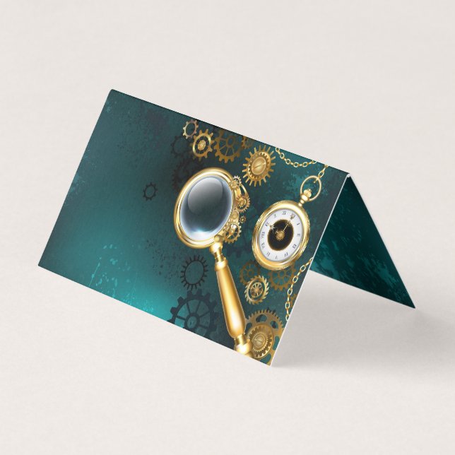 Förstoring i Steampunk Stil Kort (Framsida)