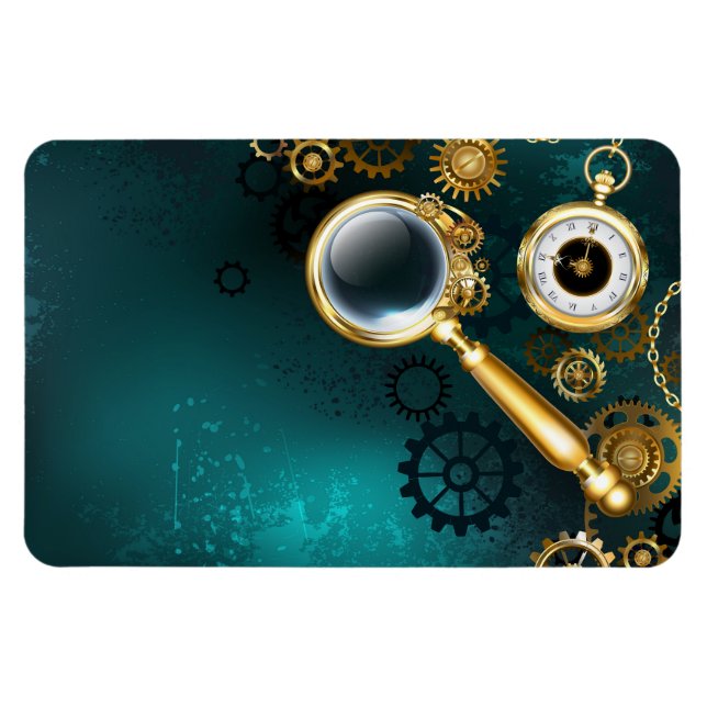 Förstoring i Steampunk Stil Magnet (Horisontell)
