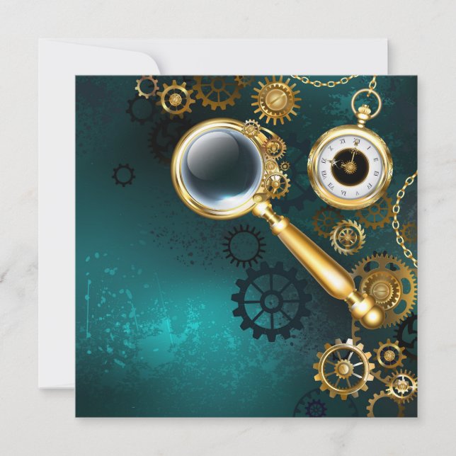 Förstoring i Steampunk Stil Meddelande (Framsida)