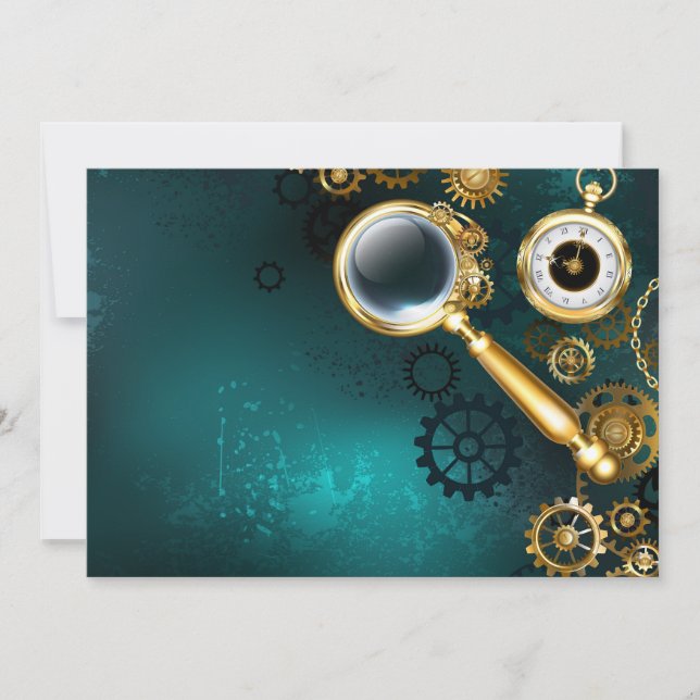 Förstoring i Steampunk Stil Spara Datumet (Framsida)