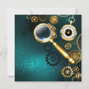 Förstoring i Steampunk Stil Tack Kort