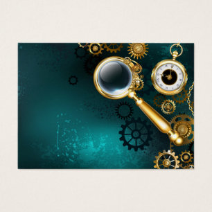 Förstoring i Steampunk Stil Visitkort