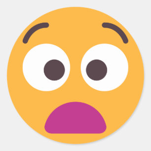 Förstört Ansikte Sorrowful Editable Färg Emoji Runt Klistermärke