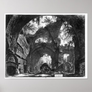 Förstört galleri av villan Adriana på Tivoli Poster