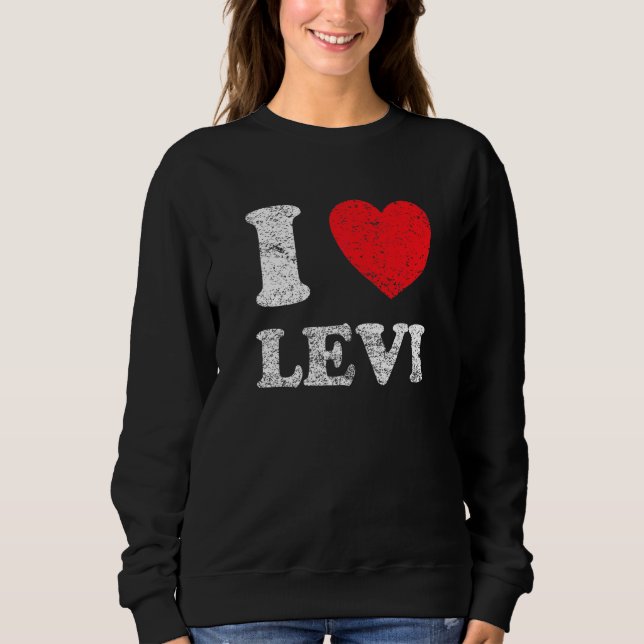Förstört Grunge Worn Out Stil I Kärlek Levi T Shirt (Framsida)