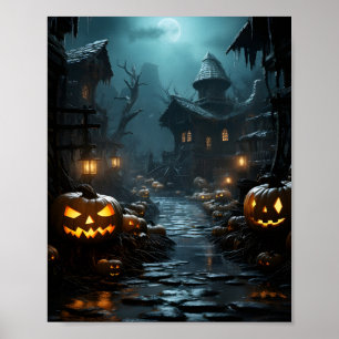 Förstört hus med Träd och påssjuka runt Scary Poster