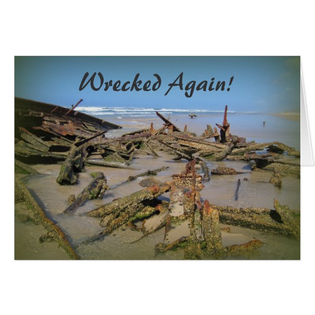 Förstört igen! hälsningskort (Framsidan Horizontal)