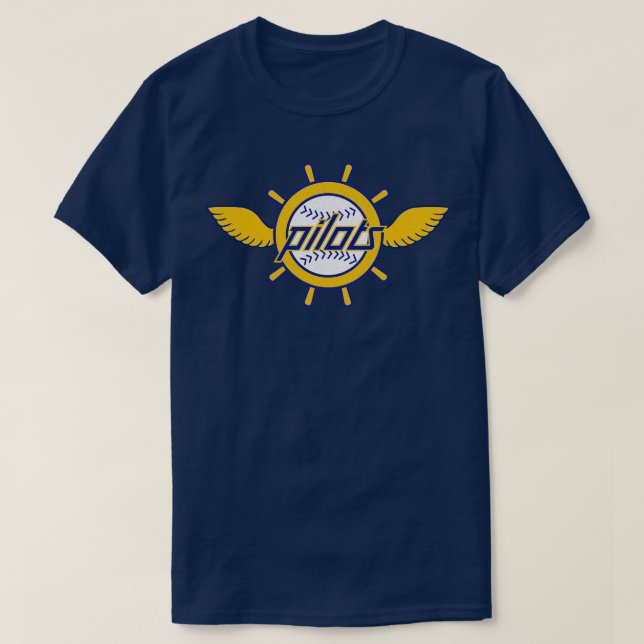 Förstört Seattle Pilots Baseball 1970 T Shirt (Design framsida)