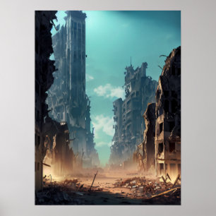 Förstört stad poster