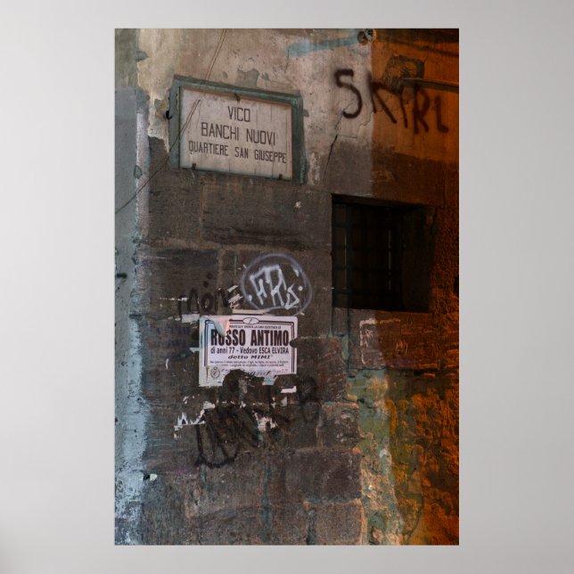 Försummad gammal mur poster (Framsidan)