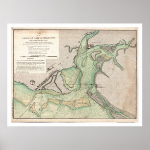 Försvar av Charleston SC Karta 1778 Poster