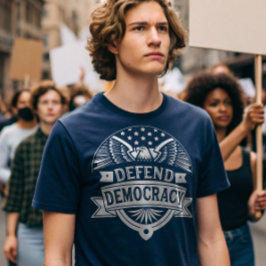 Försvar av demokrati i Amerikanska Örn och Flagga T Shirt