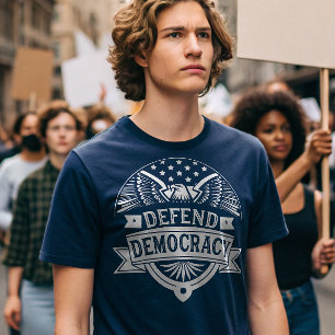 Försvar av demokrati i Amerikanska Örn och Flagga T Shirt