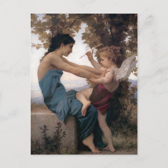 Försvar av en hjärta mot Eros Bougereau Vykort (Framsida)