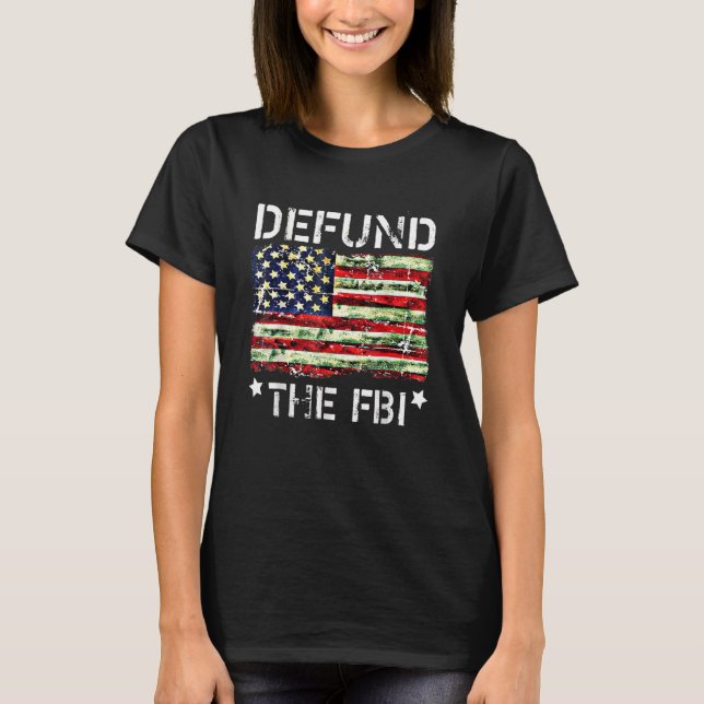 Försvar av FBI Amerikanska Flagga T Shirt (Framsida)