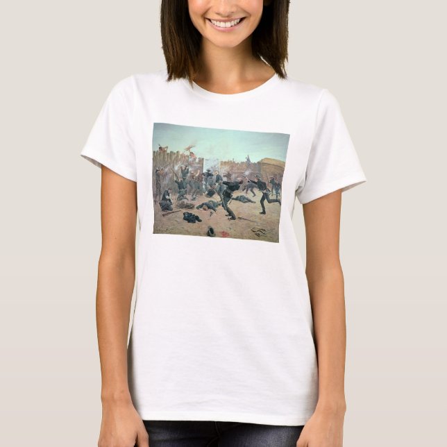 Försvar av Fort: Indianerna attackerar en amerikan T-shirt (Framsida)