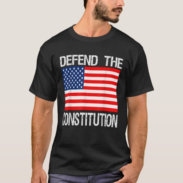 Försvar av konstitutionen USA:s politiska proteste T Shirt (Framsida)