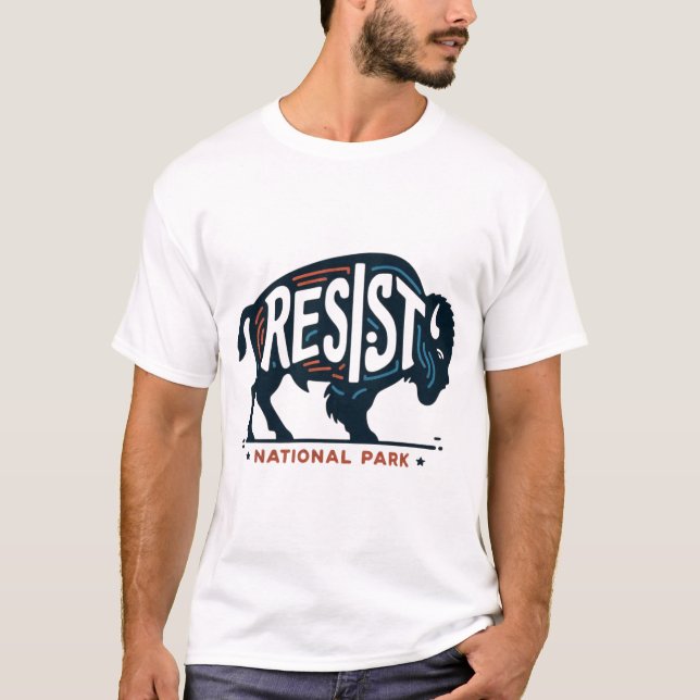 Försvar av offentliga markeringar Retro Resister N T Shirt (Framsida)