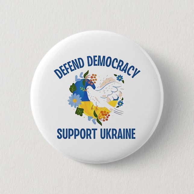 Försvar Demokratistöd Ukraina Amerikanskt Knapp (Framsida)