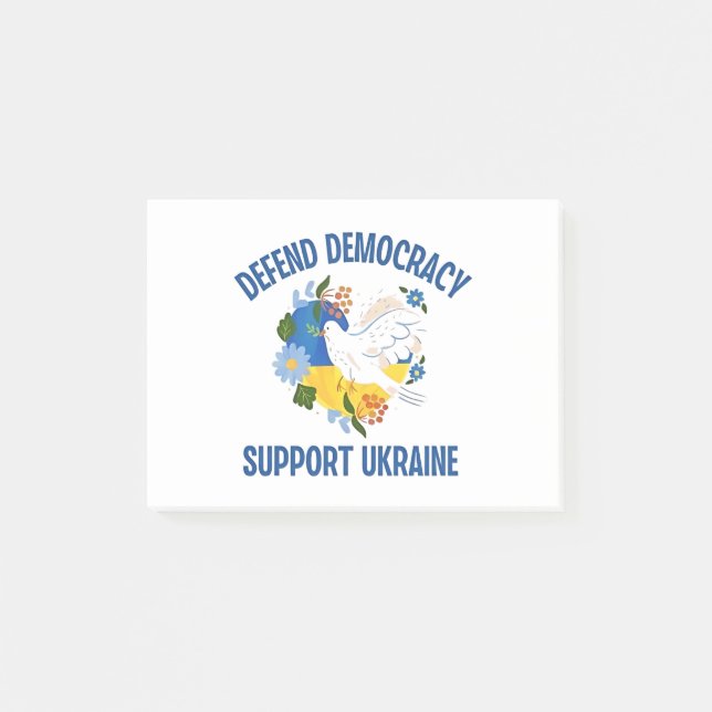 Försvar Demokratistöd Ukraina Amerikanskt Post-it Block (Framsida)
