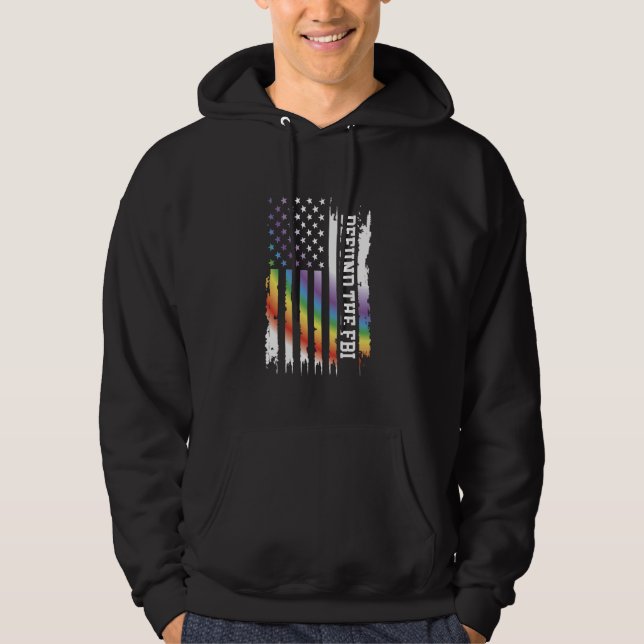 Försvar Fbi United Stater Distress Rainbow w Hoodie (Framsida)