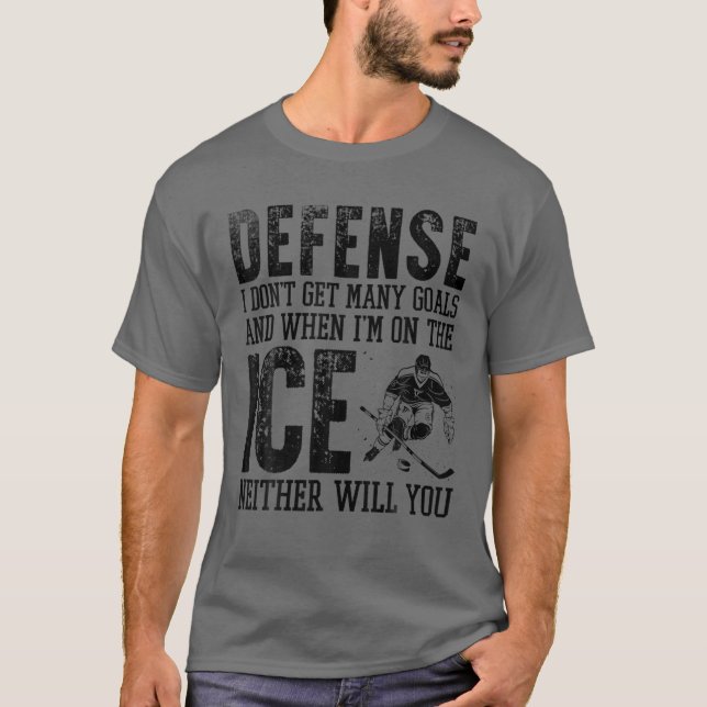 Försvar jag får inte många mål Goalie Goalkeeper F T Shirt (Framsida)