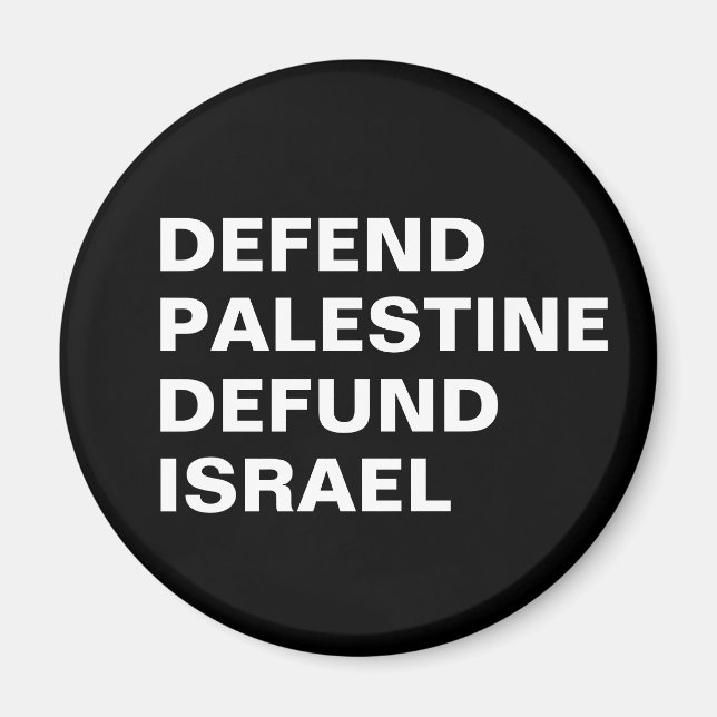 Försvar Palestinas defond Israel- anti Israel Magnet (Framsidan)