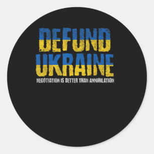 Försvar Ukraina Anti-krig Pro Peace Negotiation Uk Runt Klistermärke