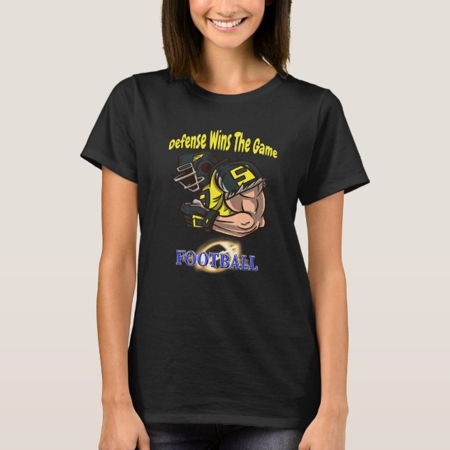 Försvar Vinner Spelet Fotboll     Fotboll T Shirt (Framsida)
