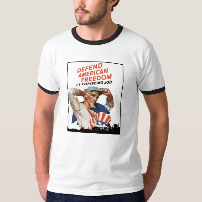 Försvara amerikanfrihet tee shirt (Framsida)
