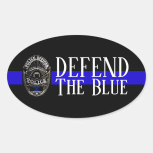 FÖRSVARA BLUE POLICE SUPPORT OVAL BUMPER STICKER OVALT KLISTERMÄRKE