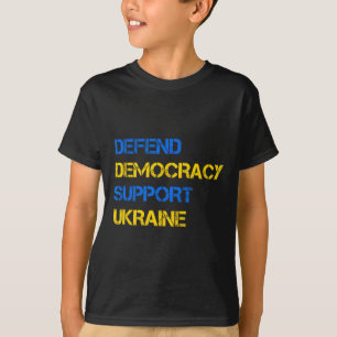 Försvara demokrati stöd Ukraina Stå med Zelens T Shirt