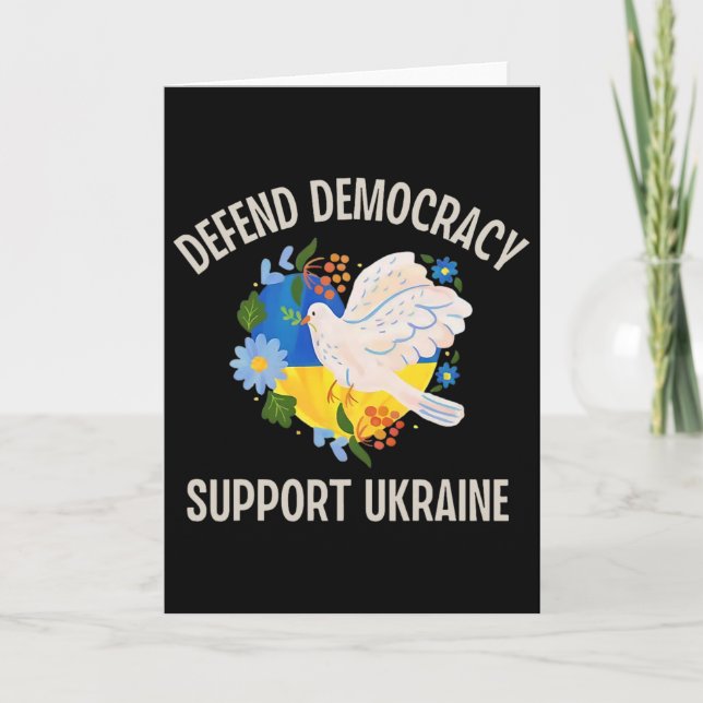Försvara demokratin Stöd Ukraina  Kort (Framsida)