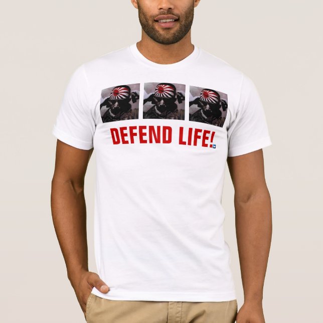 FÖRSVARA LIV!  Upplaga för Kamikaze II T-shirt (Framsida)