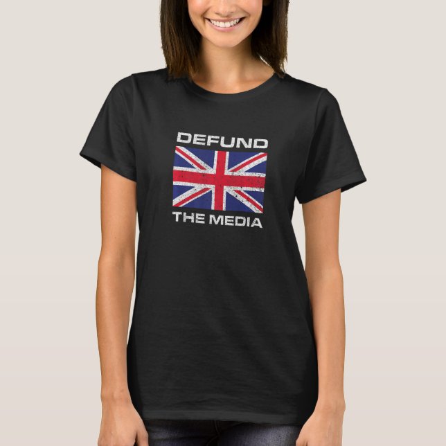 Försvara Media British Flagga 1 T Shirt (Framsida)