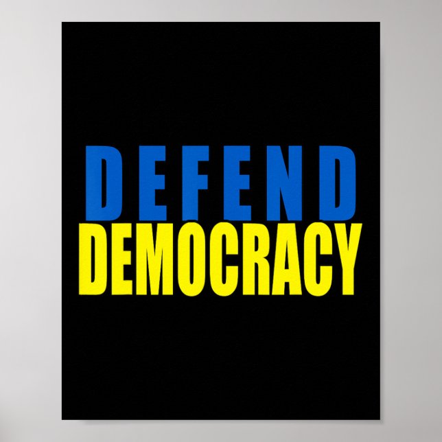 Försvara Ukrainas flaggas färger demokrati Poster (Framsidan)