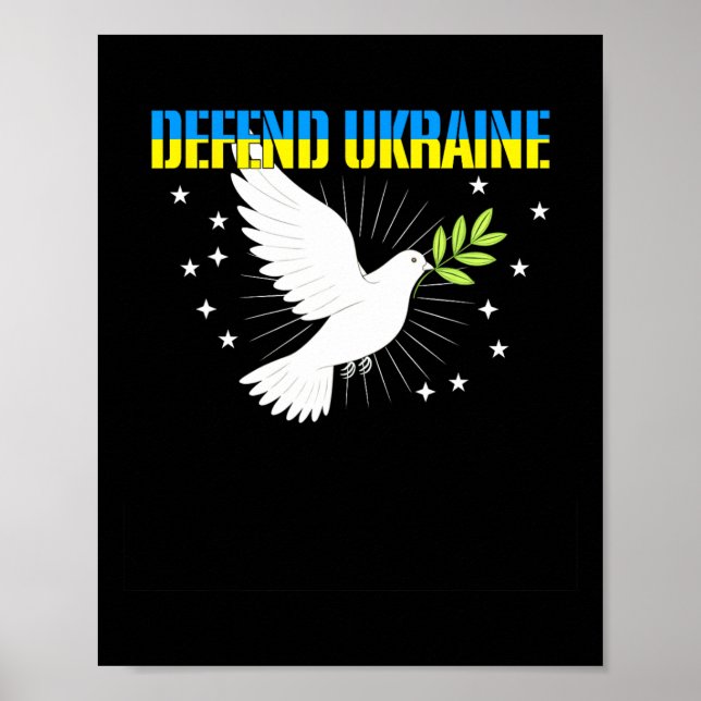 Försvara Ukrainas fredsdova  Poster (Framsidan)