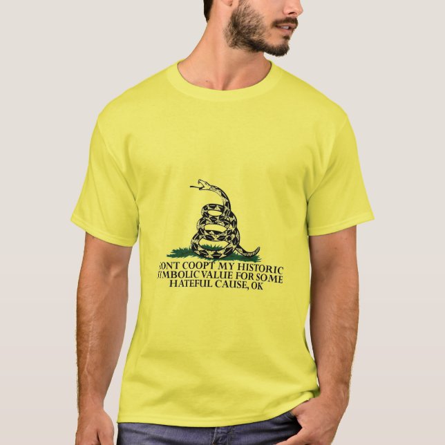 Försvarat menande för Gadsden flagga T Shirt (Framsida)