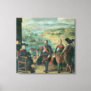 Försvaret av Cadiz mot engelskaet, 1634 Canvastryck