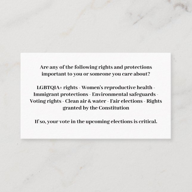 Försvarsdemokrati - Rösta blått Visitkort (Framsida)